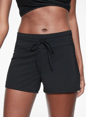Athleta XS black Lahaina Short swim bathing wetsuit cover up surf SUP bikini UPF